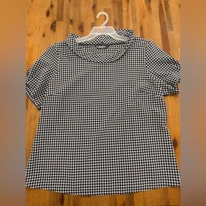 Allegra K Black and White Gingham Top